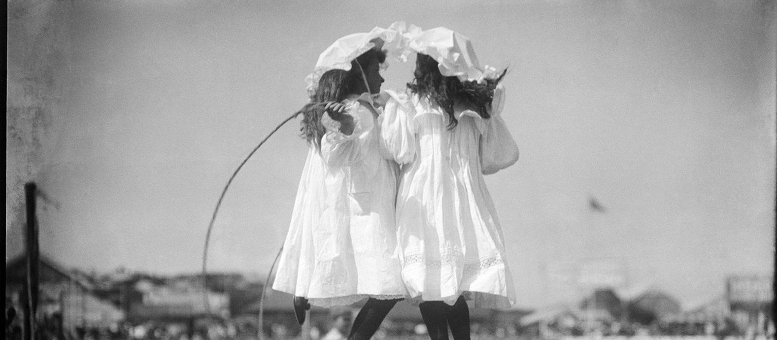 Girls skipping at an athletics carnival.